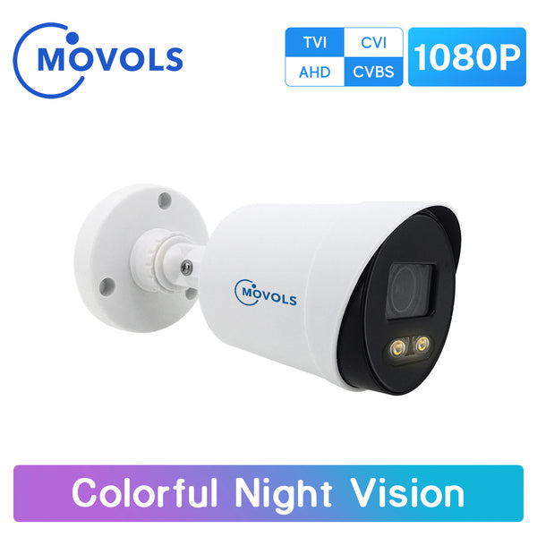 Movols 2MP Colorful Night Vision Security Camera CCTV AHD Outdoor Video Surveillance Camera Analog Waterproof Sony Sensor Camera