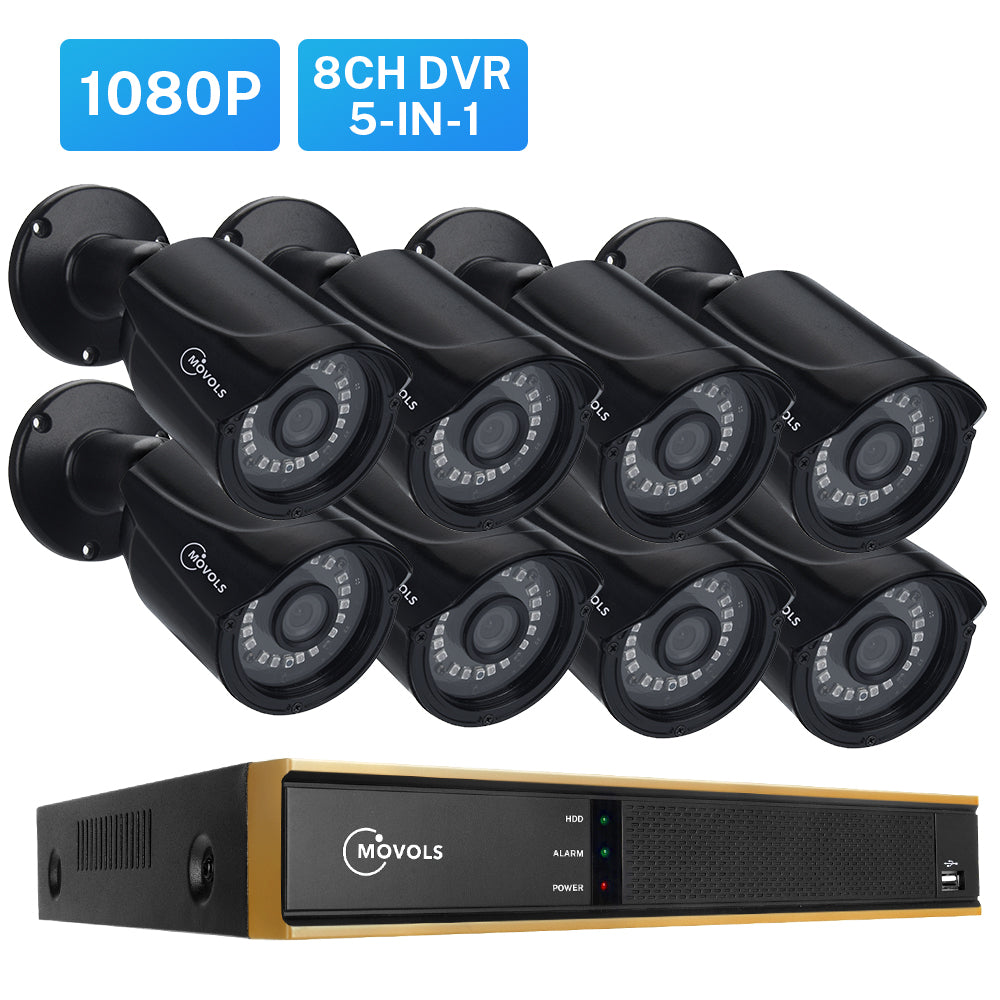 2.0 MP (1080P) Black Camera Surveillaince System 8CH/16CH XVR with 4/6/8/12/16 pcs Camera