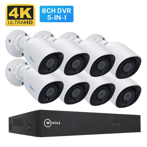 4K Ultra HD CCTV Camera System with 8CH H.265 XVR with 4/8 pcs Camera