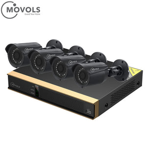 Movols 8CH AI CCTV Camera System 4PCS 2MP Outdoor Weatherproof Security Camera DVR Kit H.265 Home Video Surveillance System